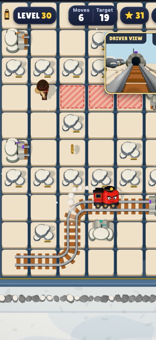 A snowy Mountains level with tunnels and the driver view
