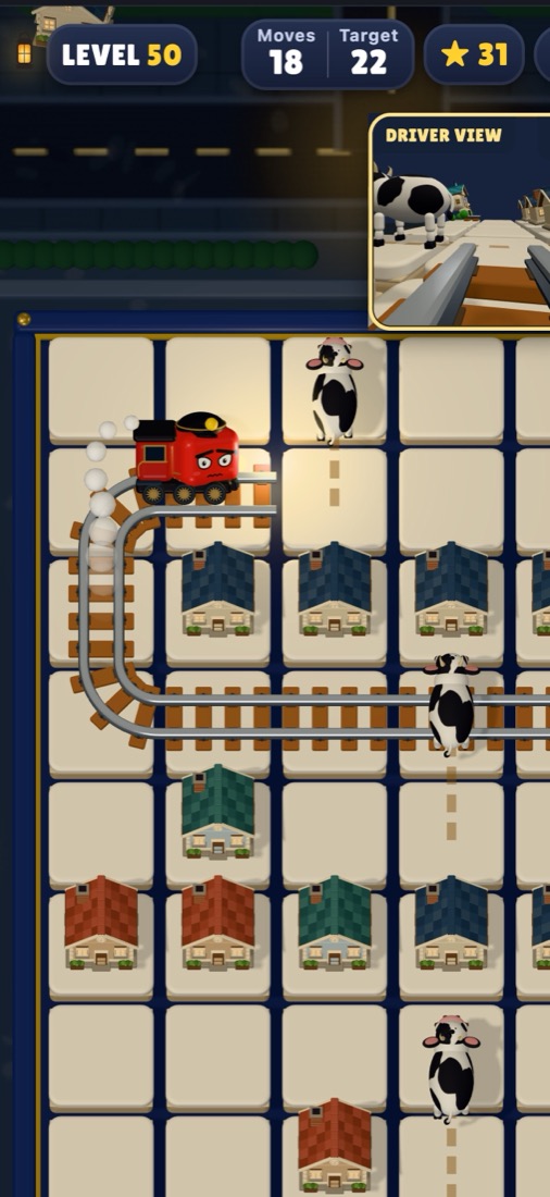 A Night Line level at night with cows crossing